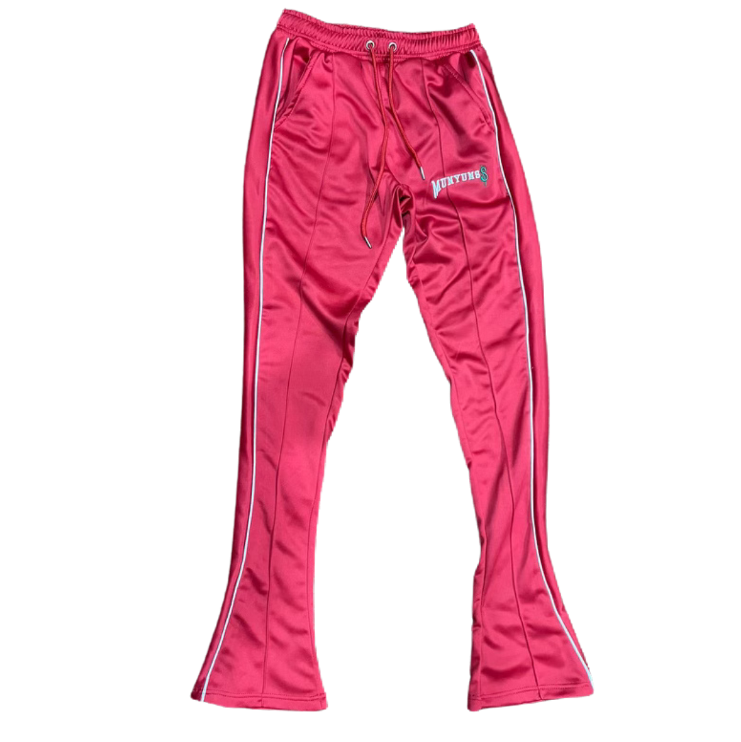 Red Stacked Joggers
