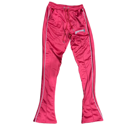 Red Stacked Joggers